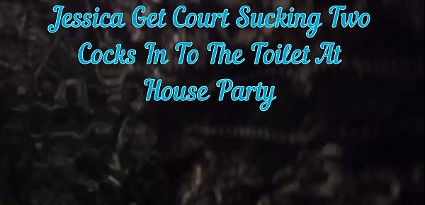  Jessica Get Court Sucking Two Cocks In To The Toilet At House Party!! Pov Anal Sex